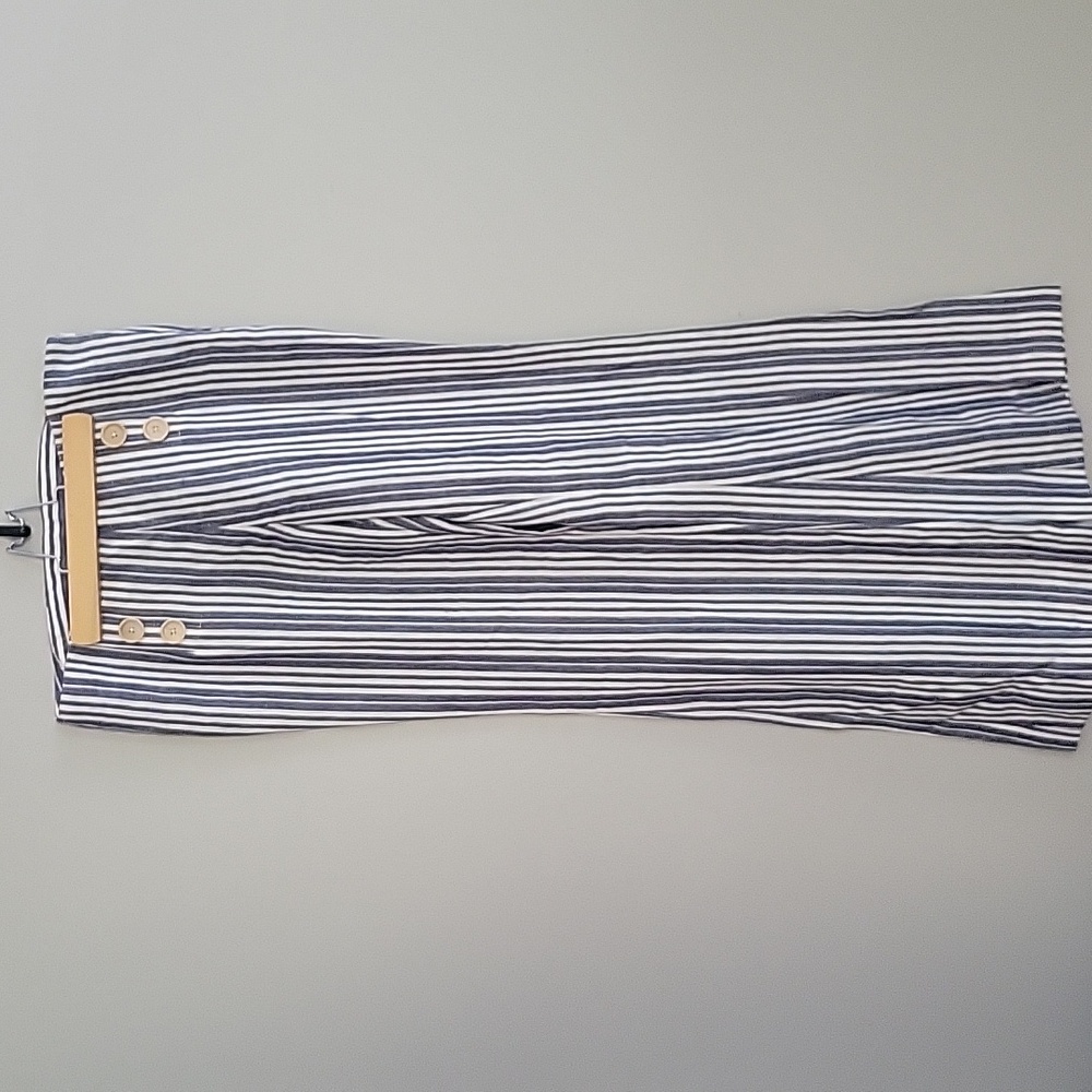 Wide leg tori burch pants with faux buttons